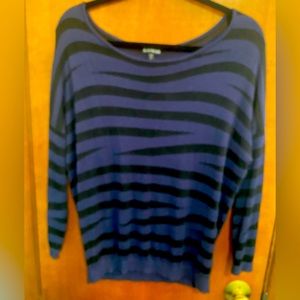 Medium Express Sheer black and Blue sweater
